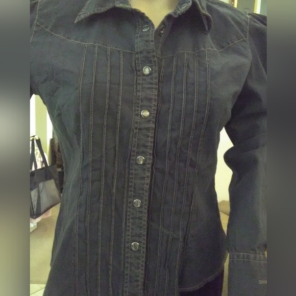 BNWOT DKNY LADIES DARK BLUE W/ BLACK BUTTONS/ WESTERN LOOK SZ. 10/M - Picture 6 of 7
